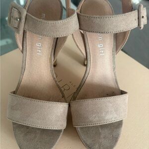 Comfort Suede Ankle-Strap Sandals - Nude Taupe